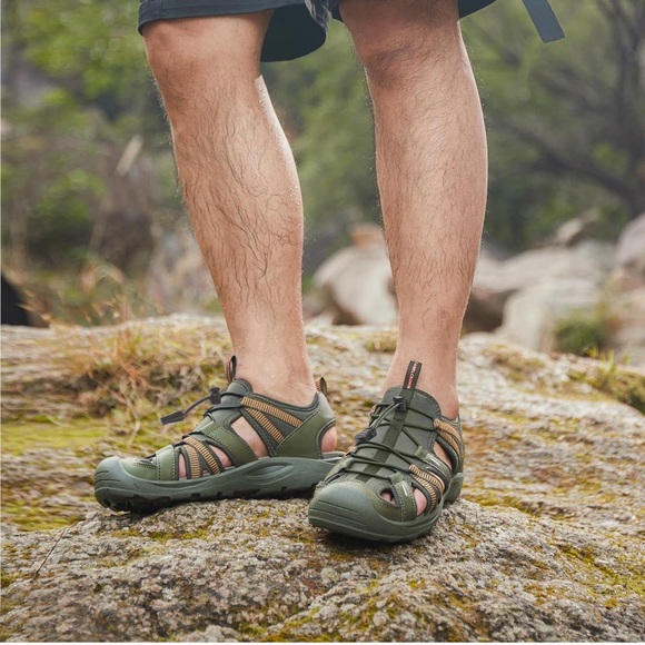 New-Camel Crown Men's Waterproof Hiking Sandals Closed Toe Water Sandals - Picture 6 of 9